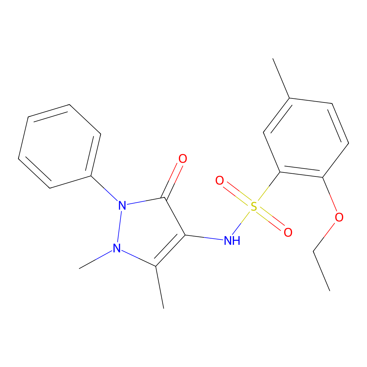 N-(1,5-dimethyl-3-oxo-2-phenyl-2,3-dihydro-1H-pyrazol-4-yl)-2-ethoxy-5-methylbenzene-1-sulfonamide molecular structure, CAS 2549050-87-3