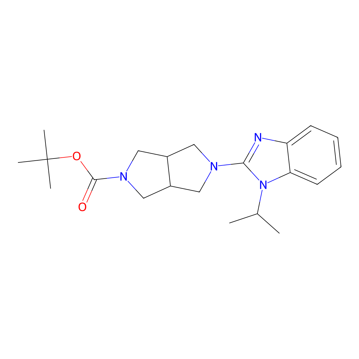 tert-butyl 5-[1-(propan-2-yl)-1H-1,3-benzodiazol-2-yl]-octahydropyrrolo[3,4-c]pyrrole-2-carboxylate molecular structure, CAS 2549050-91-9