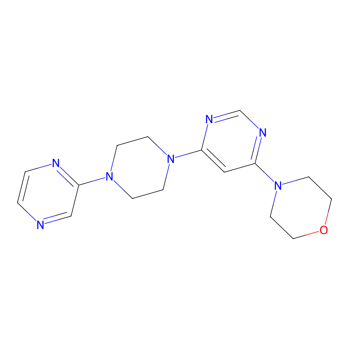 4-{6-[4-(Pyrazin-2-yl)piperazin-1-yl]pyrimidin-4-yl}morpholine molecular structure, CAS 2549051-02-5