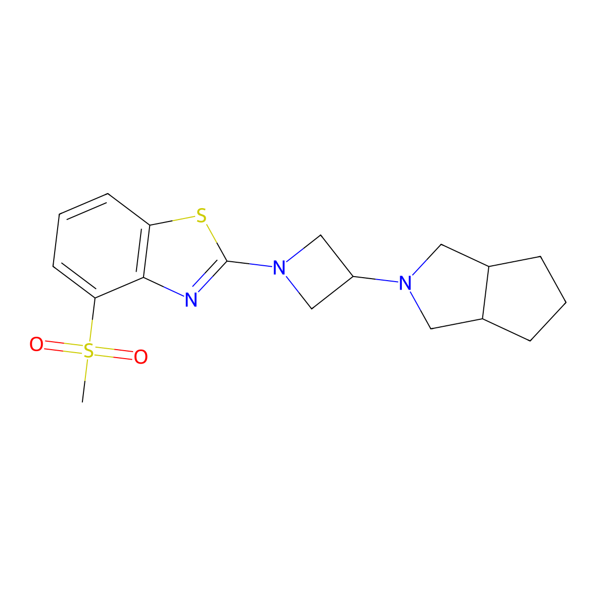 4-Methanesulfonyl-2-(3-{octahydrocyclopenta[c]pyrrol-2-yl}azetidin-1-yl)-1,3-benzothiazole molecular structure, CAS 2549051-04-7