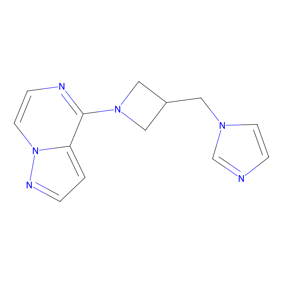 1-[(1-{pyrazolo[1,5-a]pyrazin-4-yl}azetidin-3-yl)methyl]-1H-imidazole molecular structure, CAS 2549051-13-8