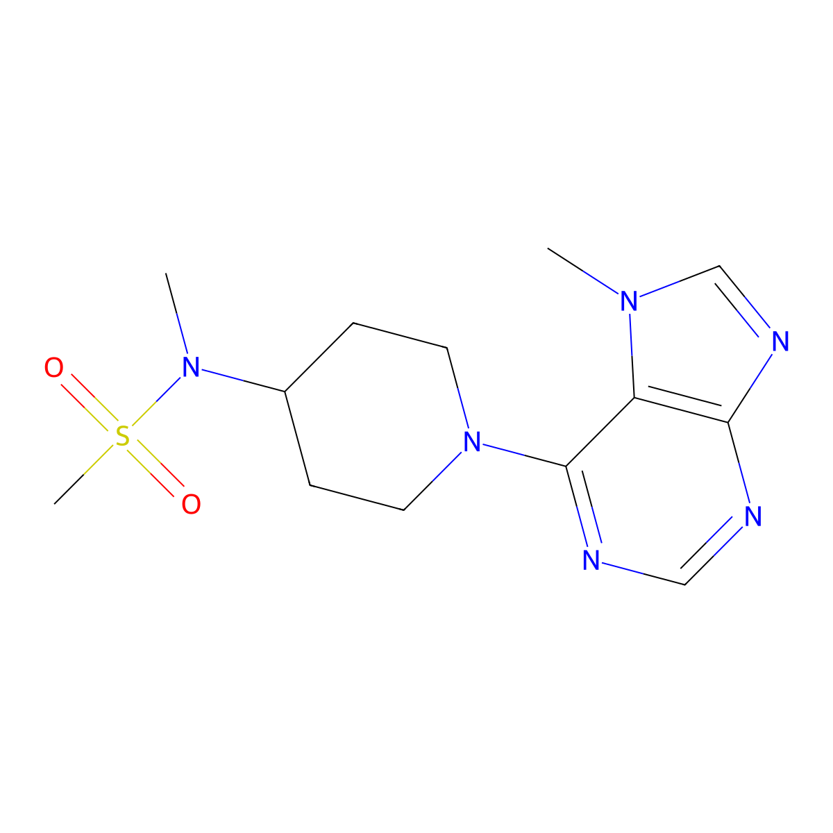 N-methyl-N-[1-(7-methyl-7H-purin-6-yl)piperidin-4-yl]methanesulfonamide molecular structure, CAS 2549051-18-3