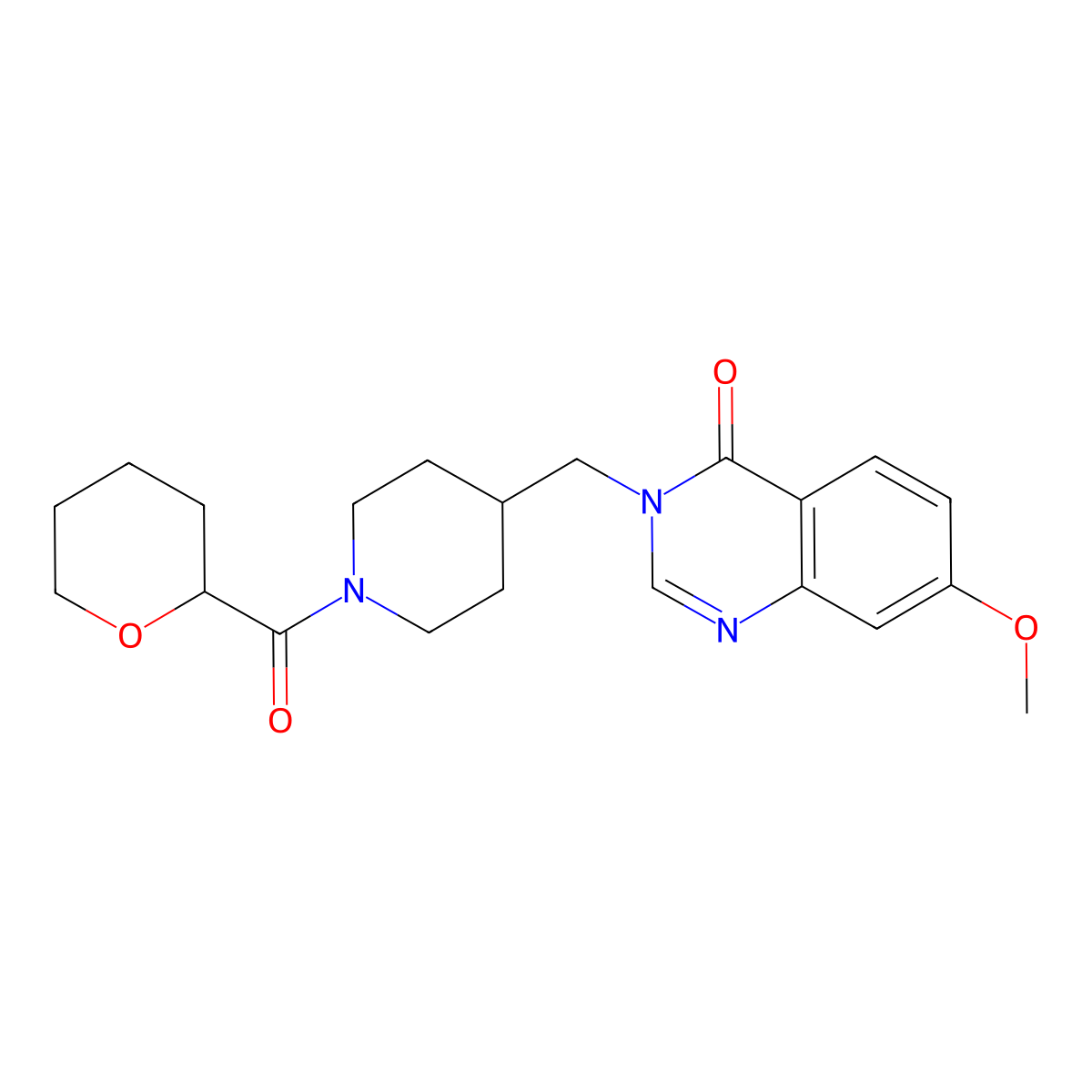 7-Methoxy-3-{[1-(oxane-2-carbonyl)piperidin-4-yl]methyl}-3,4-dihydroquinazolin-4-one molecular structure, CAS 2549051-30-9