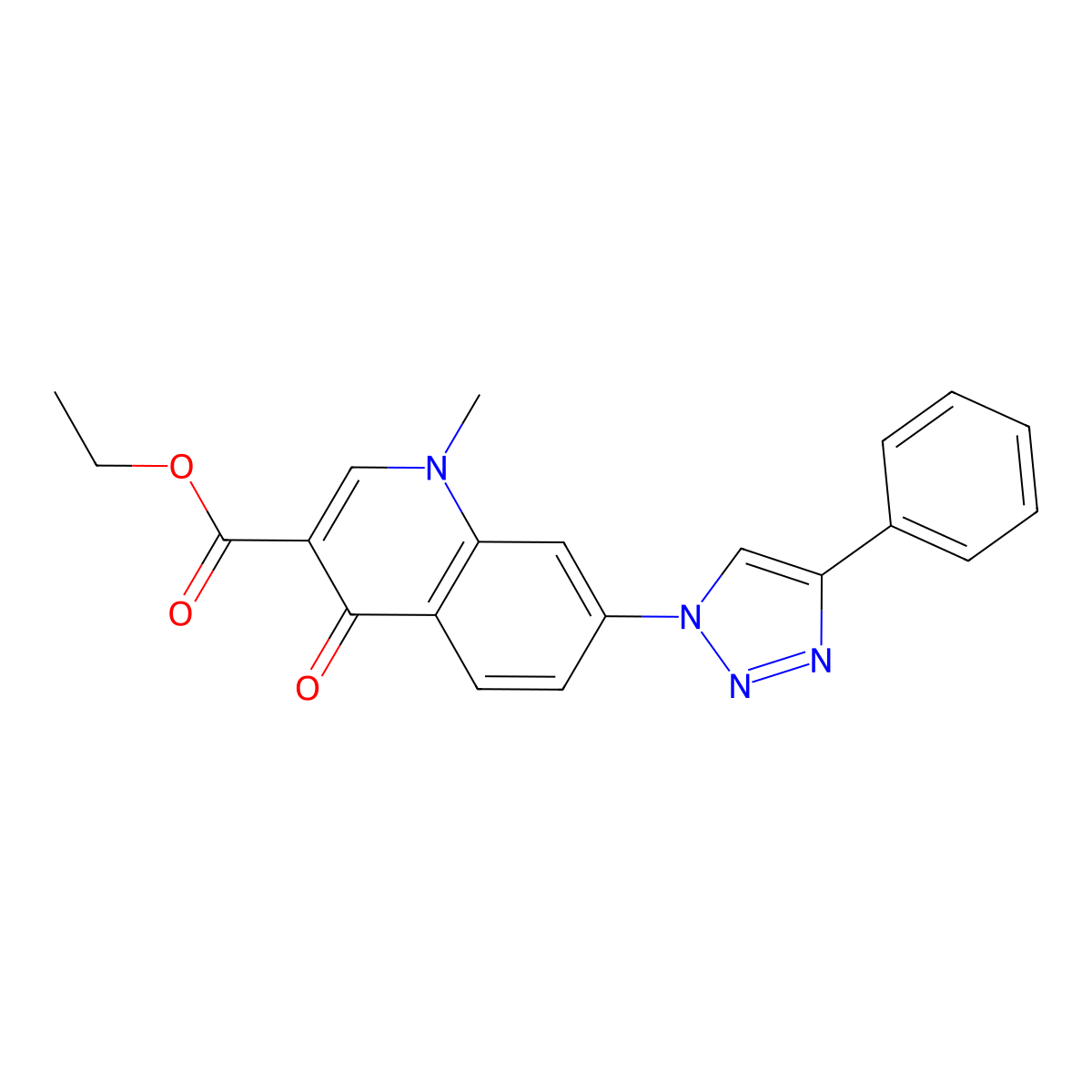 ethyl 1-methyl-4-oxo-7-(4-phenyl-1H-1,2,3-triazol-1-yl)-1,4-dihydroquinoline-3-carboxylate molecular structure, CAS 2549051-44-5