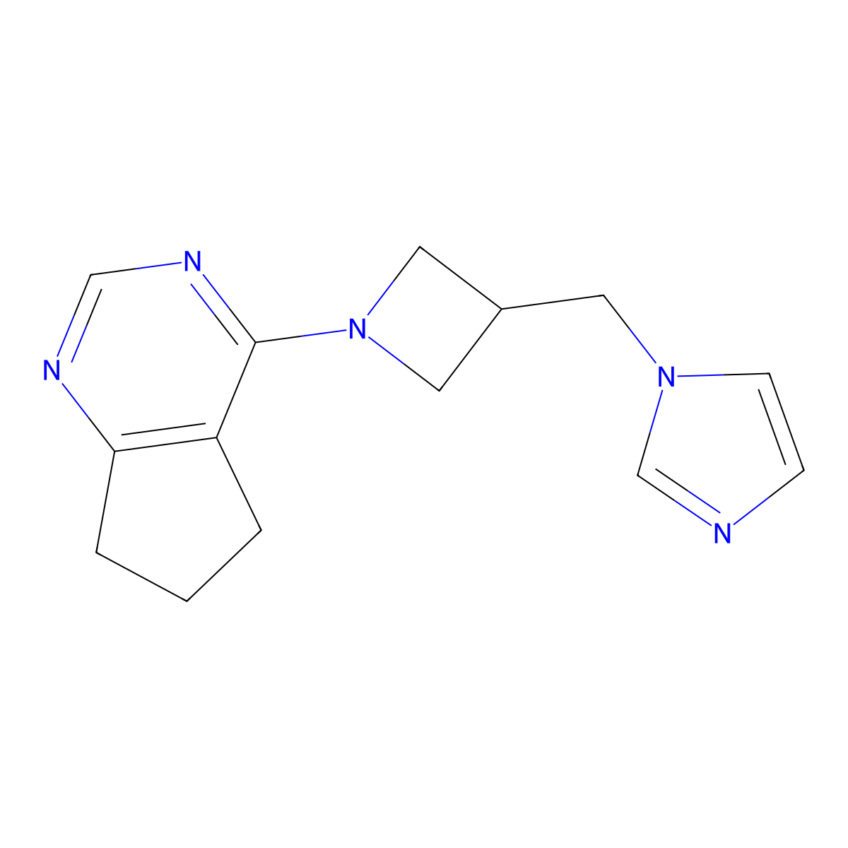 1-[(1-{5H,6H,7H-cyclopenta[d]pyrimidin-4-yl}azetidin-3-yl)methyl]-1H-imidazole molecular structure, CAS 2549051-47-8