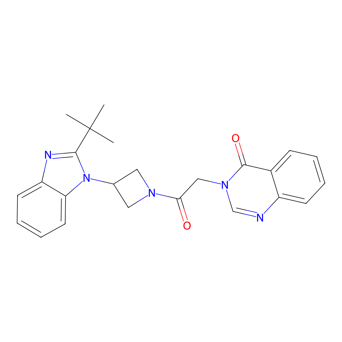 3-{2-[3-(2-tert-butyl-1H-1,3-benzodiazol-1-yl)azetidin-1-yl]-2-oxoethyl}-3,4-dihydroquinazolin-4-one molecular structure, CAS 2549051-48-9