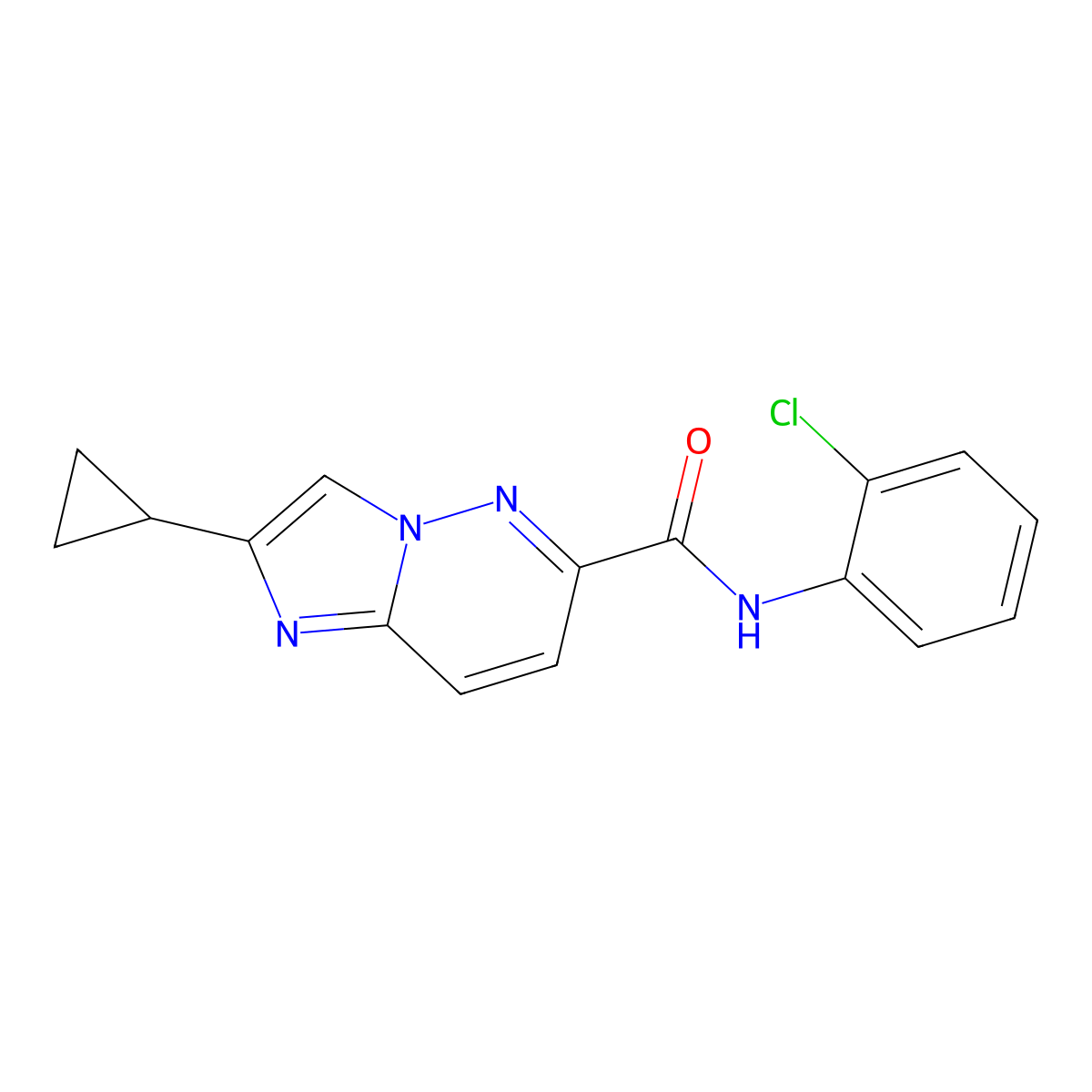 N-(2-chlorophenyl)-2-cyclopropylimidazo[1,2-b]pyridazine-6-carboxamide molecular structure, CAS 2549051-52-5