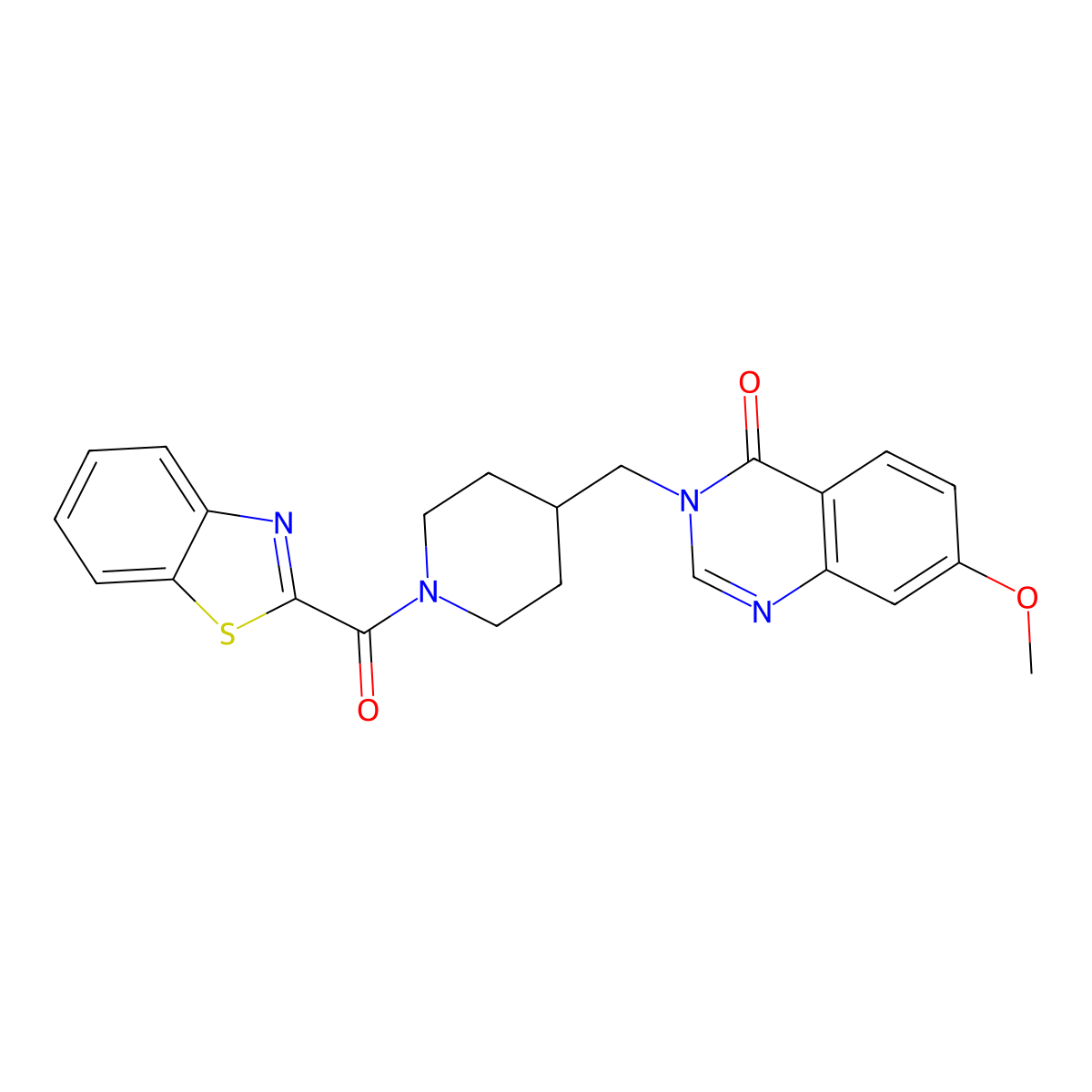 3-{[1-(1,3-Benzothiazole-2-carbonyl)piperidin-4-yl]methyl}-7-methoxy-3,4-dihydroquinazolin-4-one molecular structure, CAS 2549051-54-7