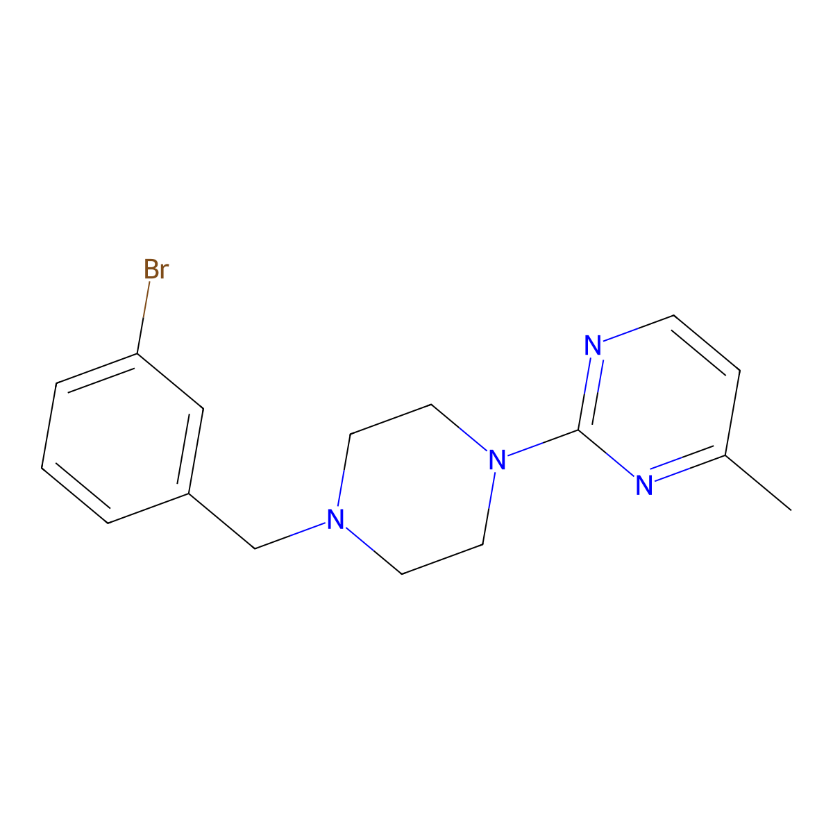 2-{4-[(3-Bromophenyl)methyl]piperazin-1-yl}-4-methylpyrimidine molecular structure, CAS 2549051-63-8