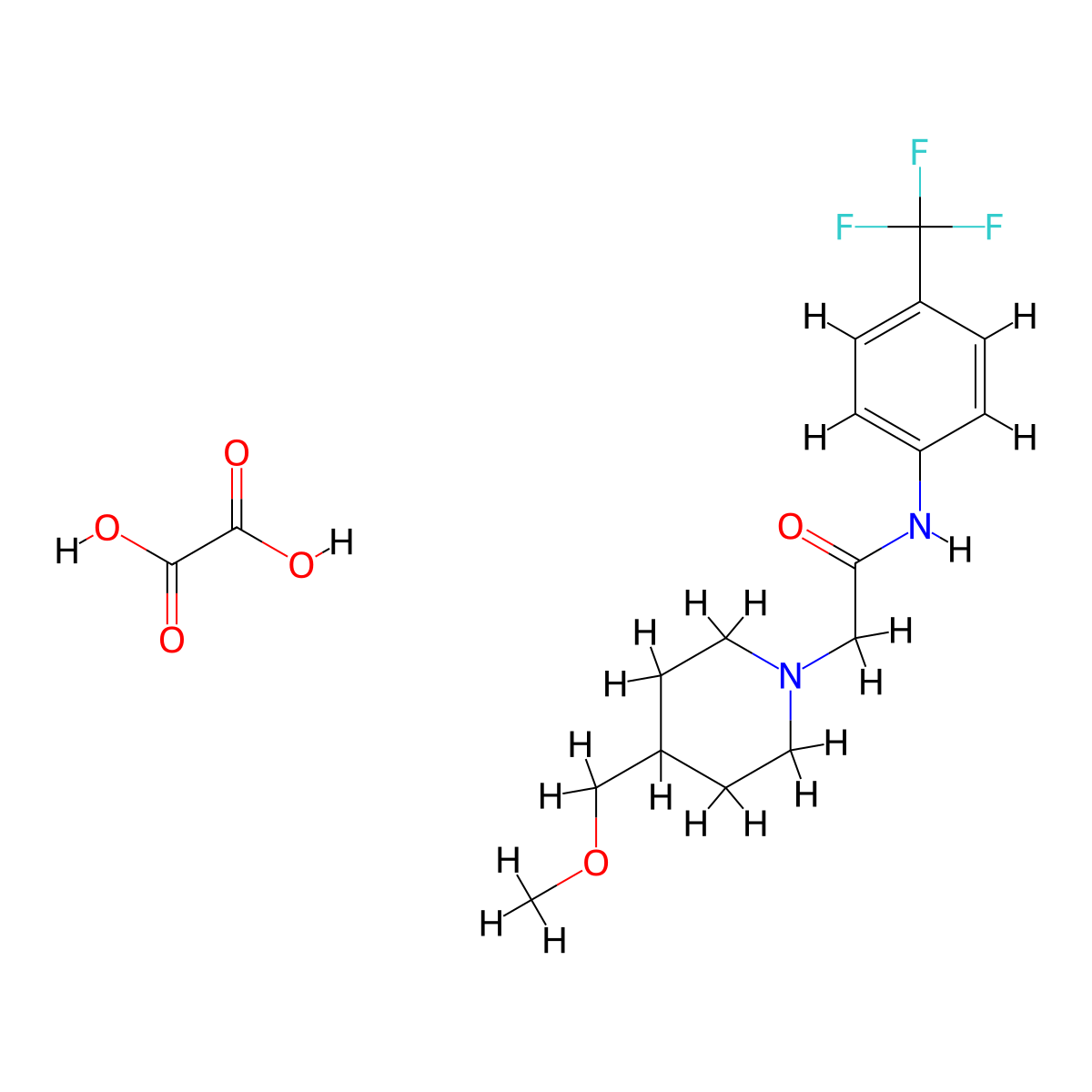 2-[4-(methoxymethyl)piperidin-1-yl]-N-[4-(trifluoromethyl)phenyl]acetamide; oxalic acid molecular structure, CAS 2549051-67-2