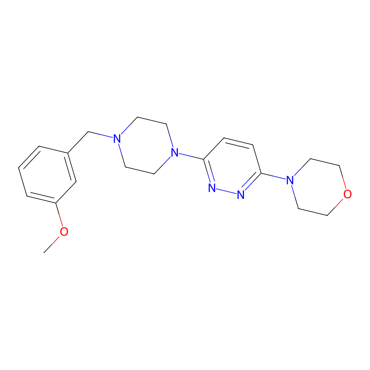 4-(6-{4-[(3-Methoxyphenyl)methyl]piperazin-1-yl}pyridazin-3-yl)morpholine molecular structure, CAS 2549051-71-8
