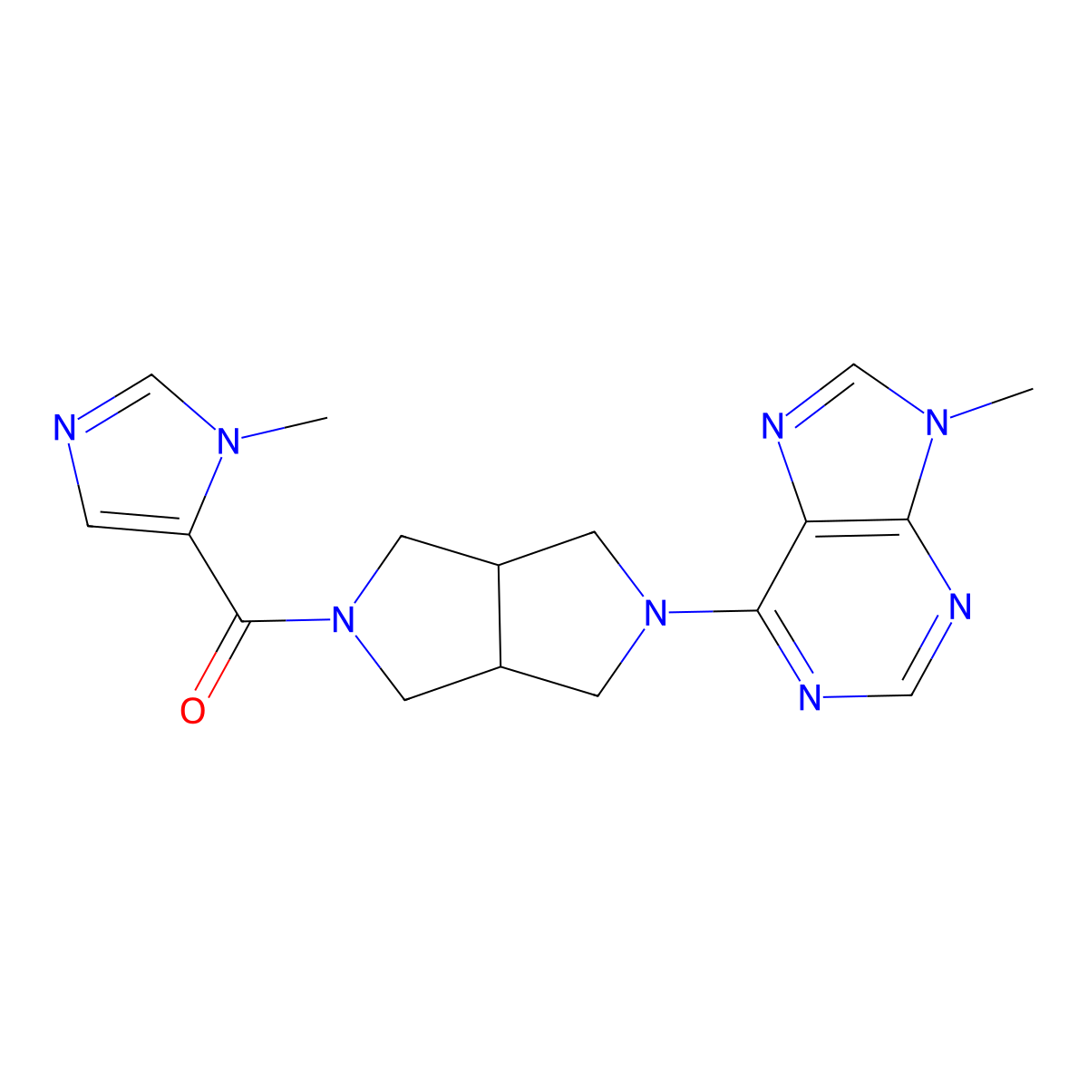 9-methyl-6-[5-(1-methyl-1H-imidazole-5-carbonyl)-octahydropyrrolo[3,4-c]pyrrol-2-yl]-9H-purine molecular structure, CAS 2549051-79-6