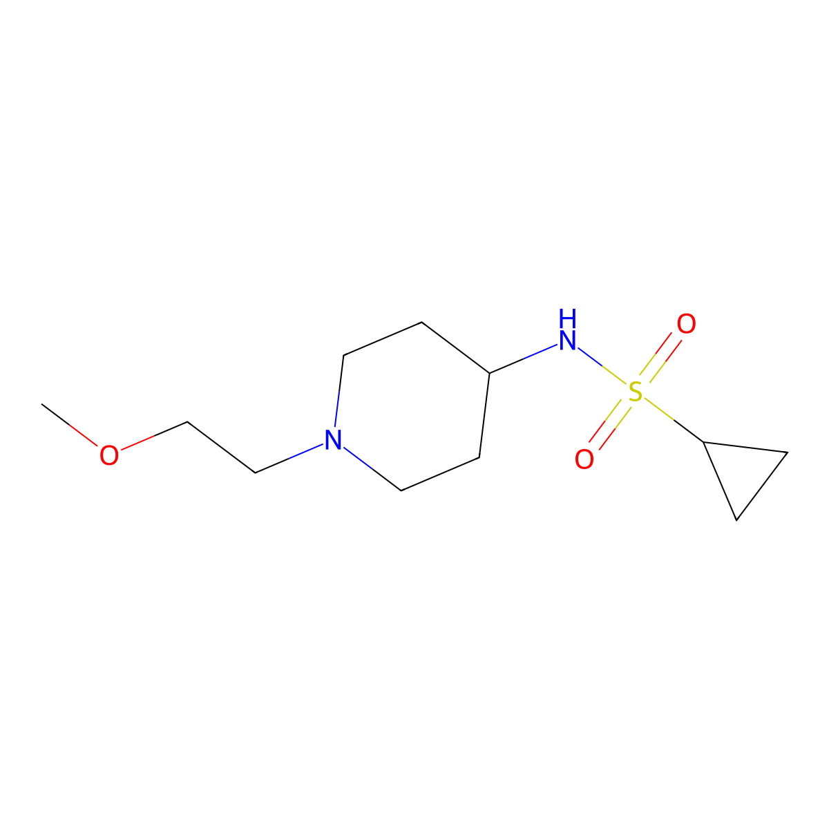 N-[1-(2-methoxyethyl)piperidin-4-yl]cyclopropanesulfonamide molecular structure, CAS 2549051-80-9
