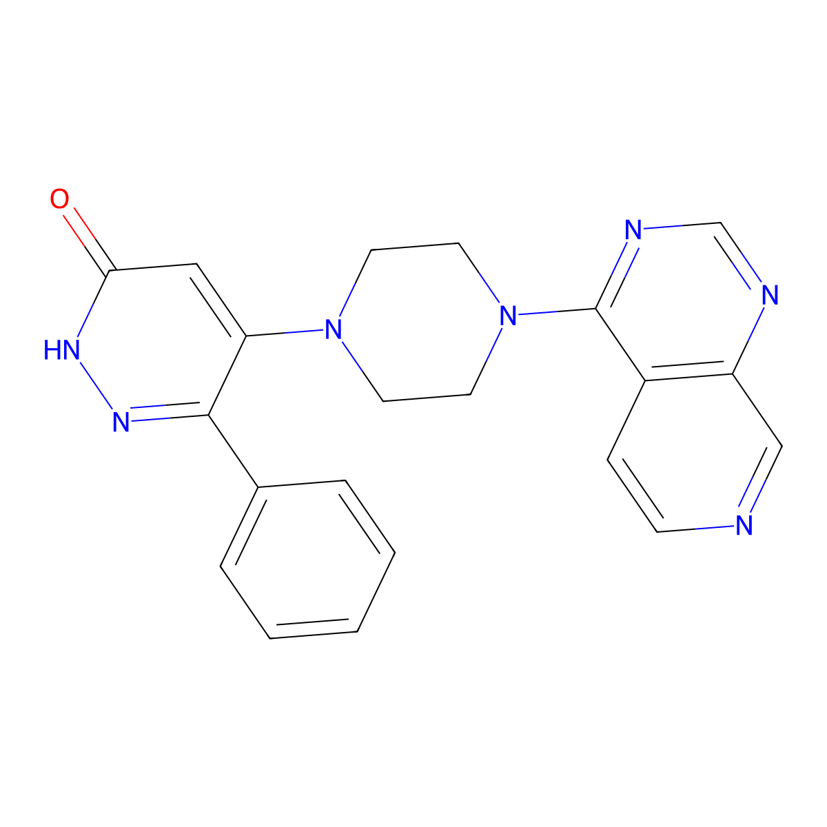 6-Phenyl-5-(4-{pyrido[3,4-d]pyrimidin-4-yl}piperazin-1-yl)-2,3-dihydropyridazin-3-one molecular structure, CAS 2549051-88-7