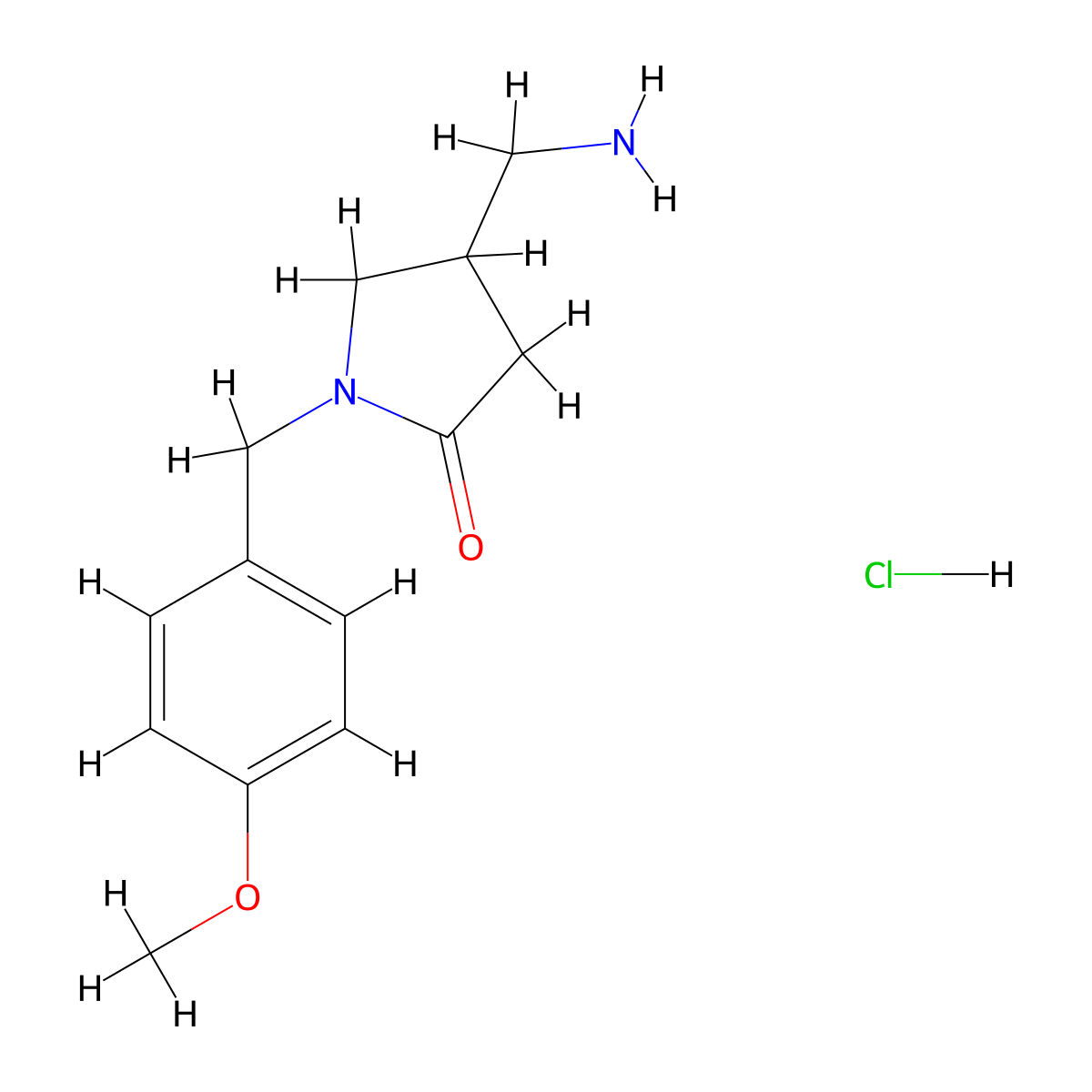 4-(Aminomethyl)-1-[(4-methoxyphenyl)methyl]pyrrolidin-2-one hydrochloride molecular structure, CAS 2549051-89-8