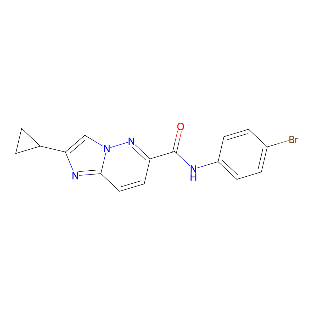 N-(4-bromophenyl)-2-cyclopropylimidazo[1,2-b]pyridazine-6-carboxamide molecular structure, CAS 2549052-01-7