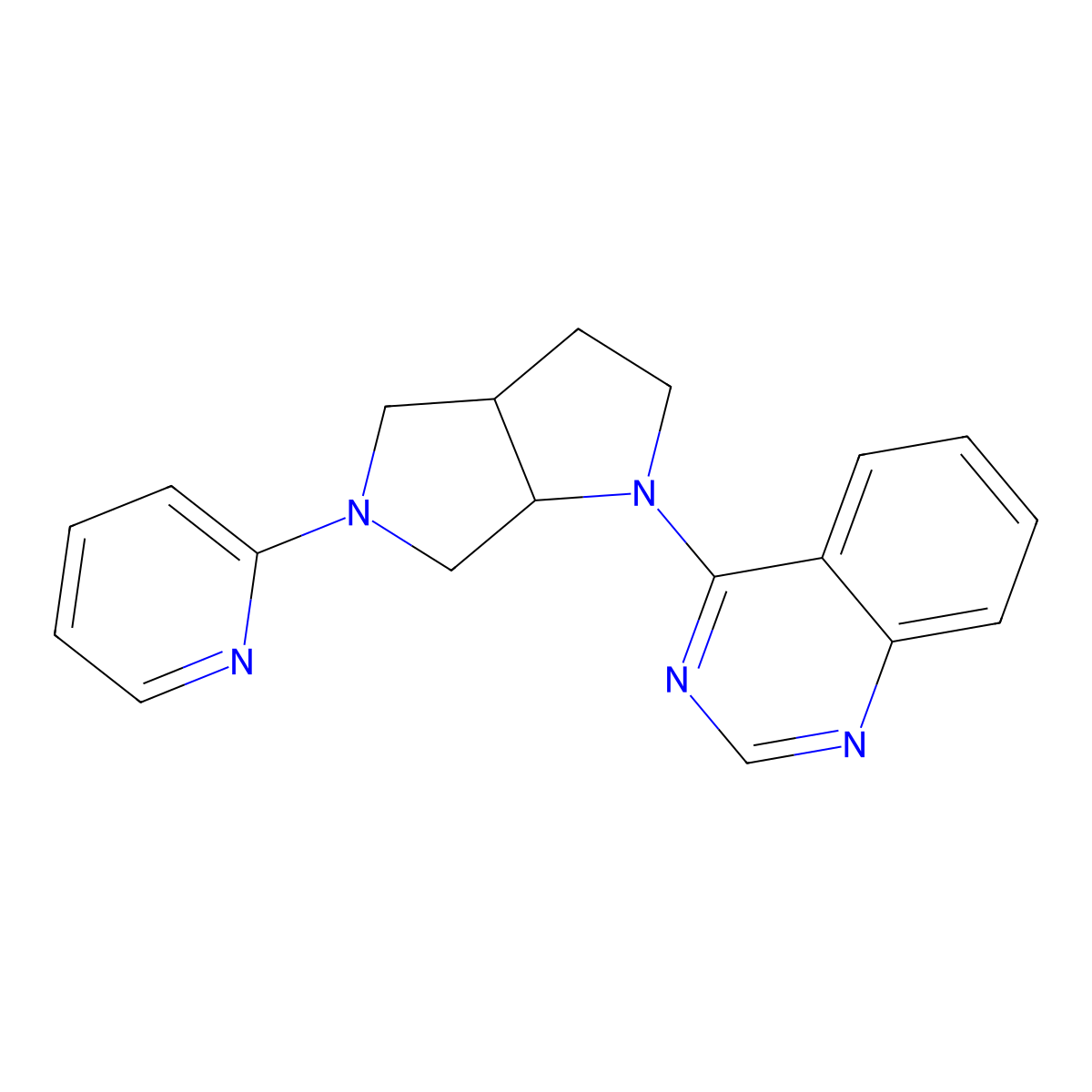 4-[5-(Pyridin-2-yl)-octahydropyrrolo[3,4-b]pyrrol-1-yl]quinazoline molecular structure, CAS 2549052-10-8
