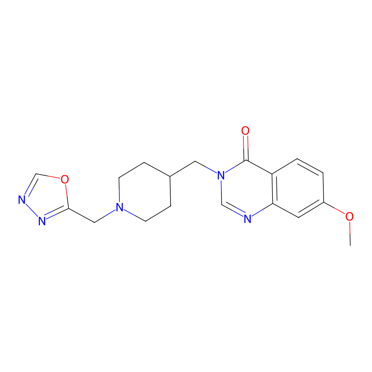 7-Methoxy-3-({1-[(1,3,4-oxadiazol-2-yl)methyl]piperidin-4-yl}methyl)-3,4-dihydroquinazolin-4-one molecular structure, CAS 2549052-16-4