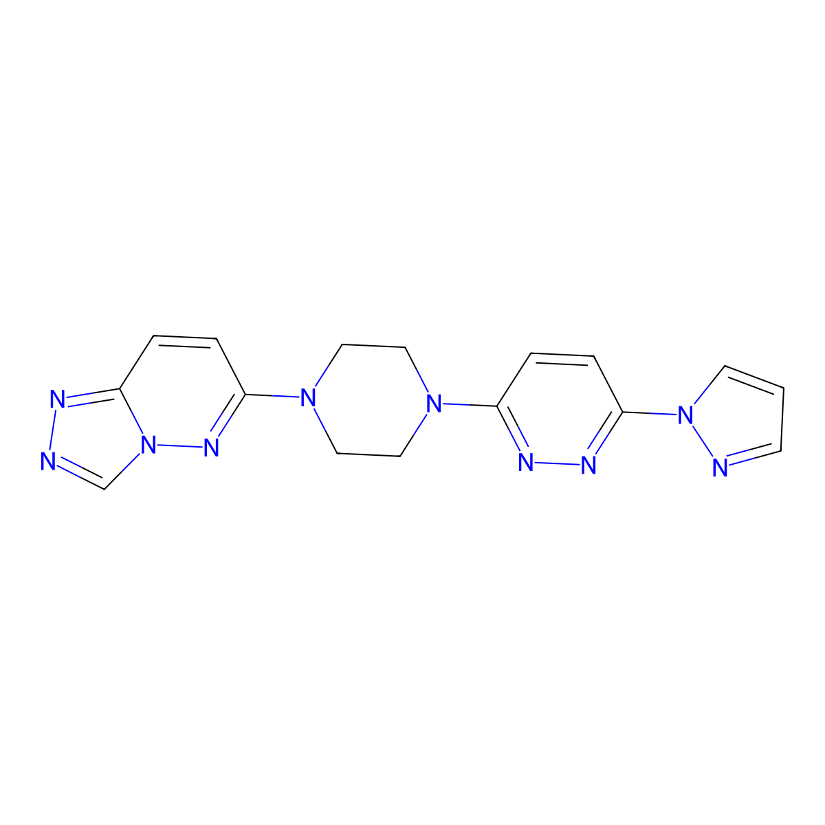 3-(1H-pyrazol-1-yl)-6-(4-{[1,2,4]triazolo[4,3-b]pyridazin-6-yl}piperazin-1-yl)pyridazine molecular structure, CAS 2549052-25-5