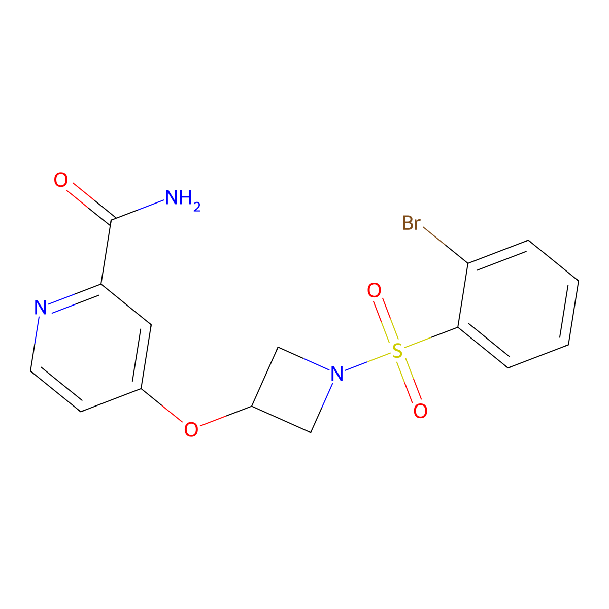 4-{[1-(2-Bromobenzenesulfonyl)azetidin-3-yl]oxy}pyridine-2-carboxamide molecular structure, CAS 2549052-39-1