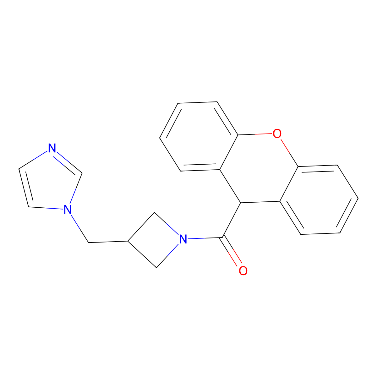 1-{[1-(9H-xanthene-9-carbonyl)azetidin-3-yl]methyl}-1H-imidazole molecular structure, CAS 2549052-49-3