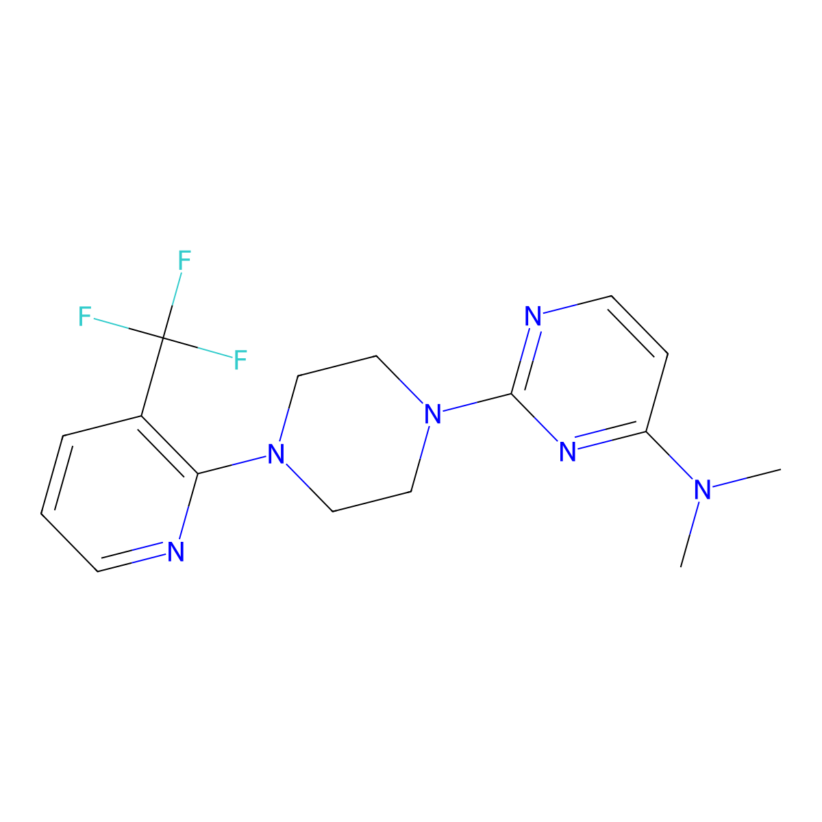 N,N-dimethyl-2-{4-[3-(trifluoromethyl)pyridin-2-yl]piperazin-1-yl}pyrimidin-4-amine molecular structure, CAS 2549052-51-7