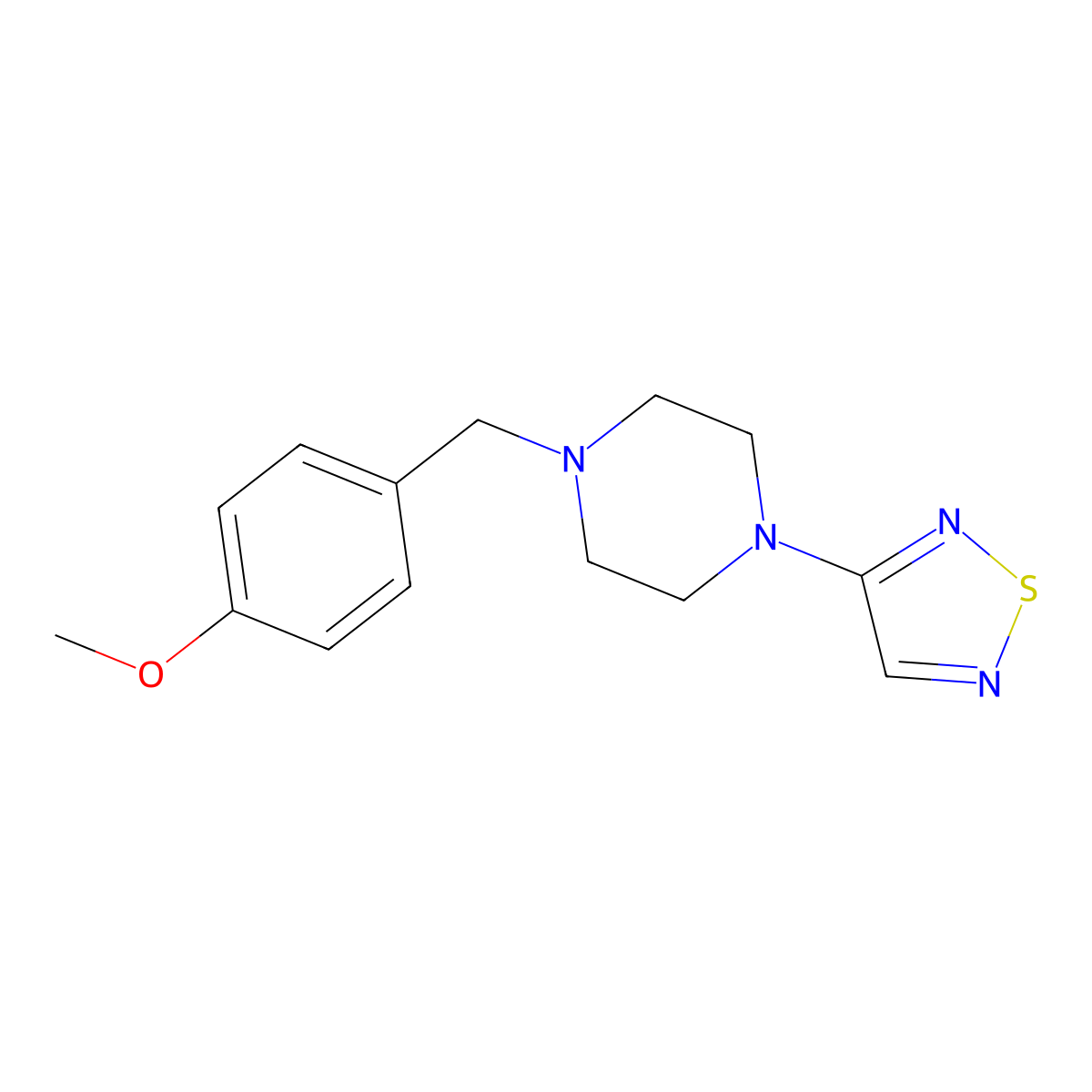 1-[(4-Methoxyphenyl)methyl]-4-(1,2,5-thiadiazol-3-yl)piperazine molecular structure, CAS 2549052-61-9