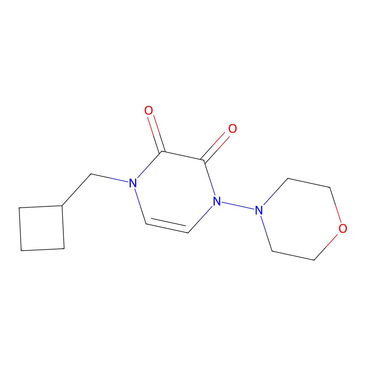 1-(Cyclobutylmethyl)-4-(morpholin-4-yl)-1,2,3,4-tetrahydropyrazine-2,3-dione molecular structure, CAS 2549052-69-7
