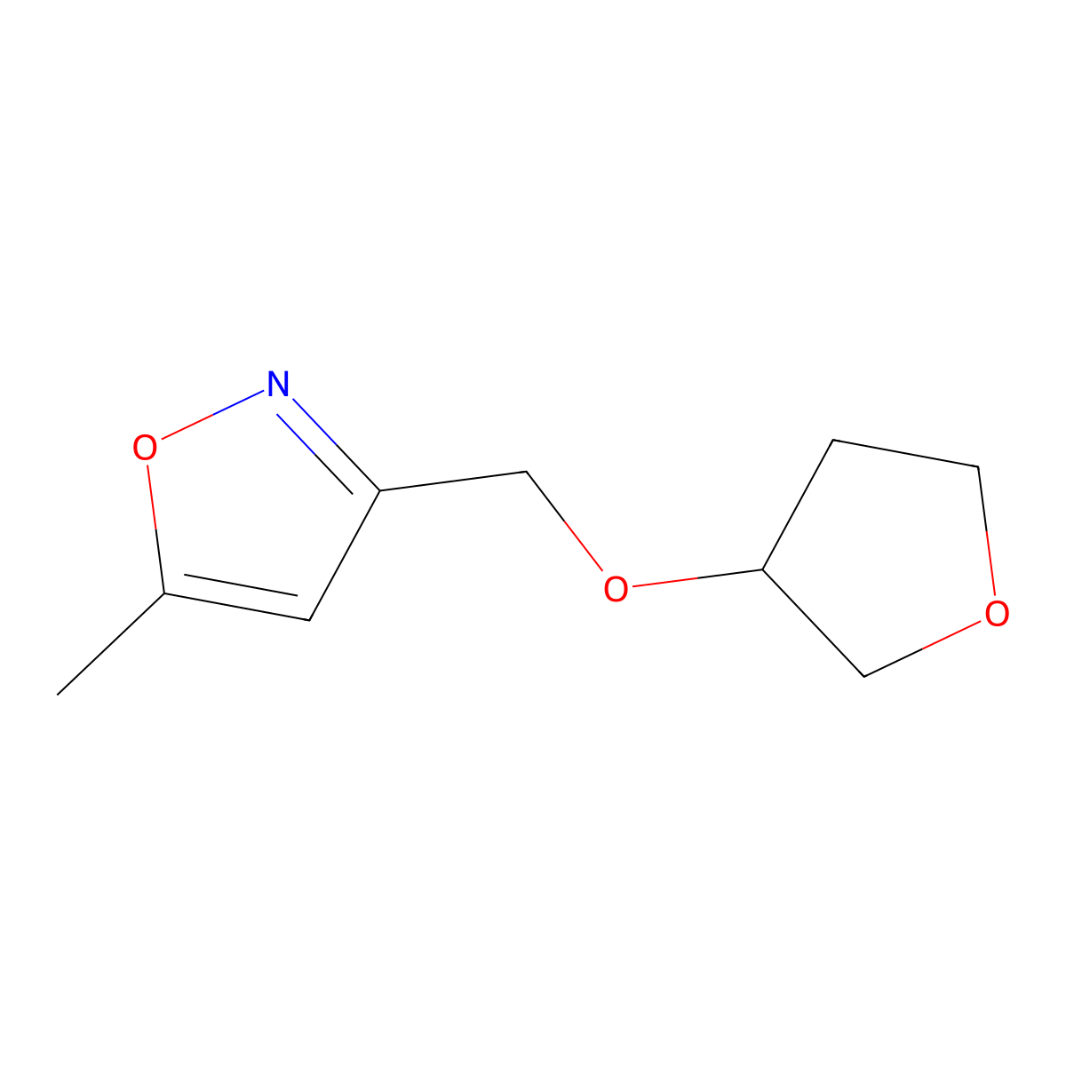 5-Methyl-3-[(oxolan-3-yloxy)methyl]-1,2-oxazole molecular structure, CAS 2549052-71-1