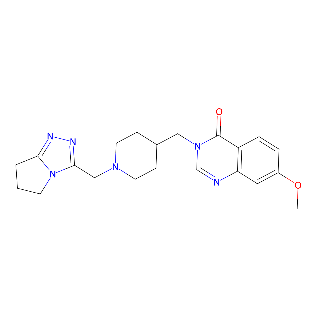 7-methoxy-3-{[1-({5H,6H,7H-pyrrolo[2,1-c][1,2,4]triazol-3-yl}methyl)piperidin-4-yl]methyl}-3,4-dihydroquinazolin-4-one molecular structure, CAS 2549052-88-0