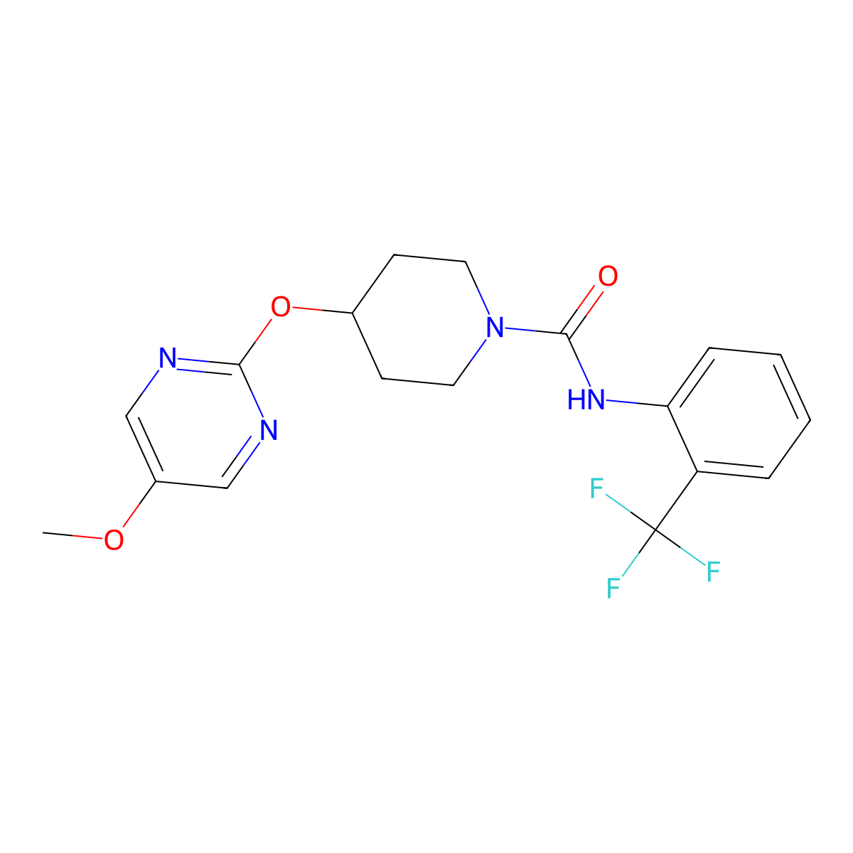 4-[(5-methoxypyrimidin-2-yl)oxy]-N-[2-(trifluoromethyl)phenyl]piperidine-1-carboxamide molecular structure, CAS 2549052-91-5