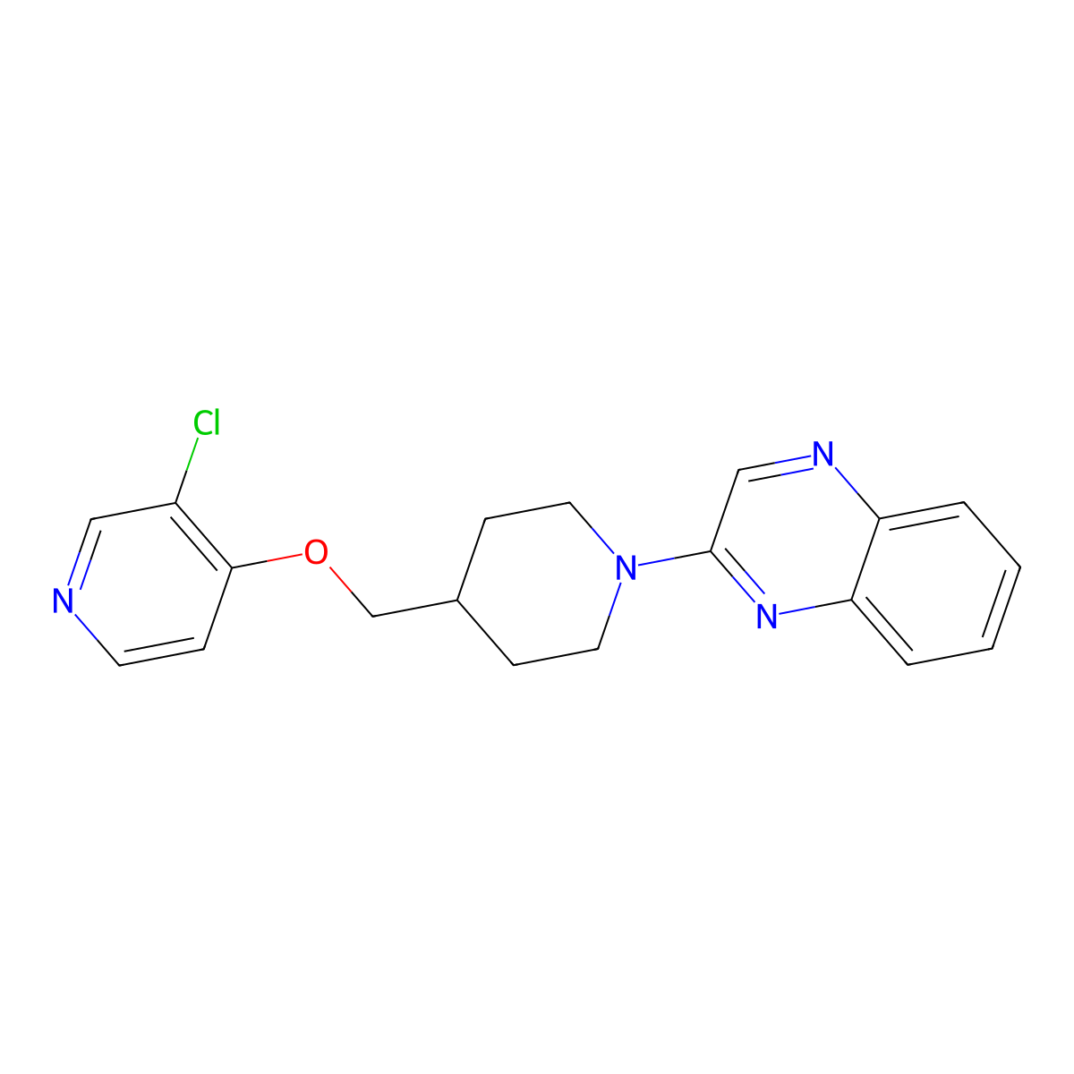 2-(4-{[(3-Chloropyridin-4-yl)oxy]methyl}piperidin-1-yl)quinoxaline molecular structure, CAS 2549052-94-8