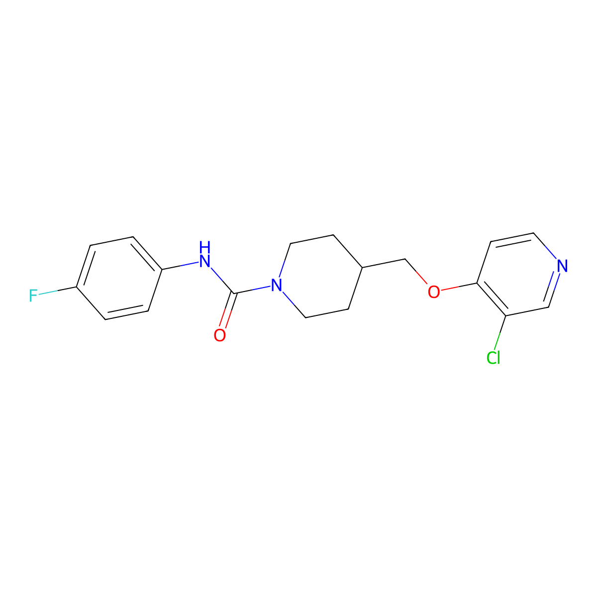 4-{[(3-chloropyridin-4-yl)oxy]methyl}-N-(4-fluorophenyl)piperidine-1-carboxamide molecular structure, CAS 2549052-95-9
