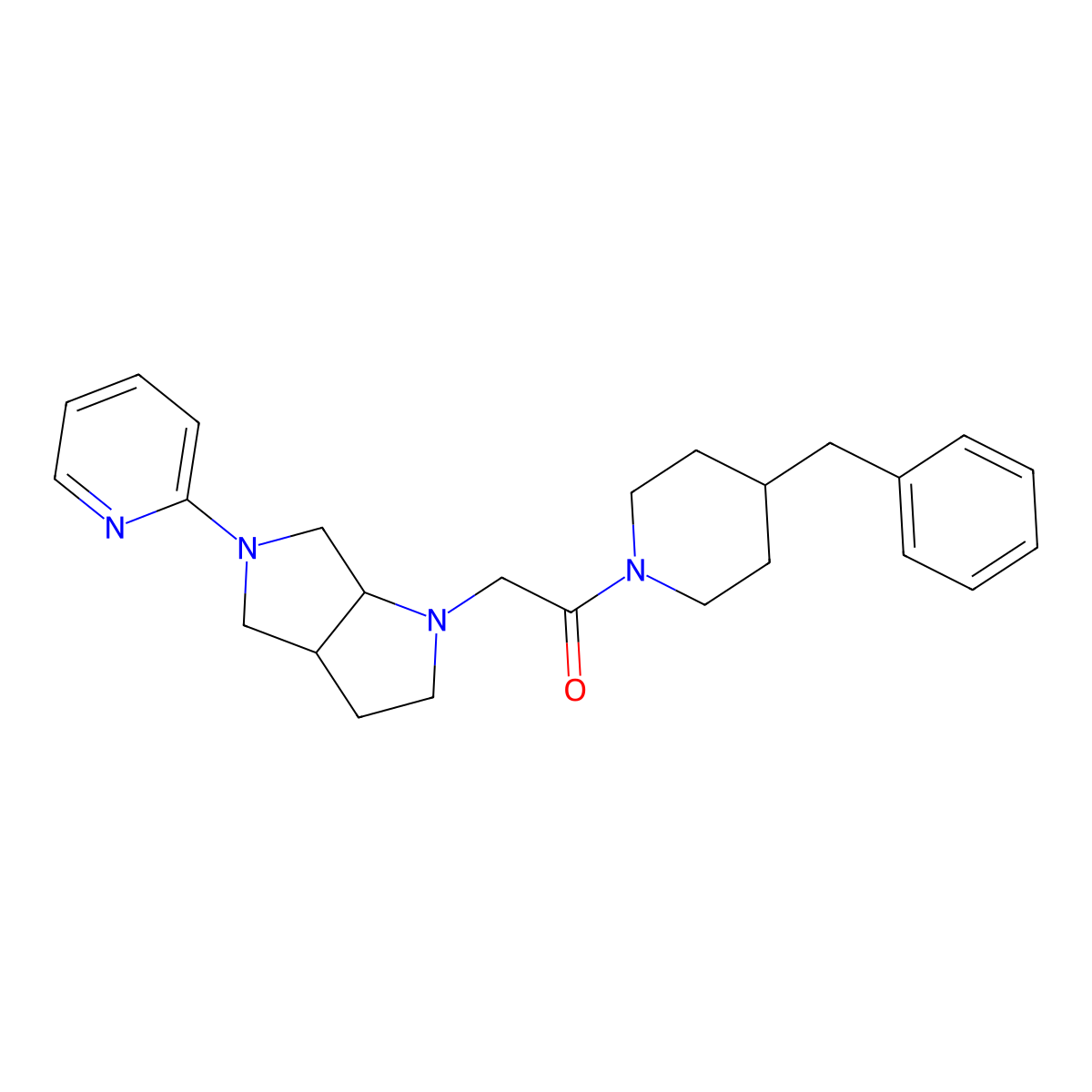1-(4-Benzylpiperidin-1-yl)-2-[5-(pyridin-2-yl)-octahydropyrrolo[2,3-c]pyrrol-1-yl]ethan-1-one molecular structure, CAS 2549053-03-2