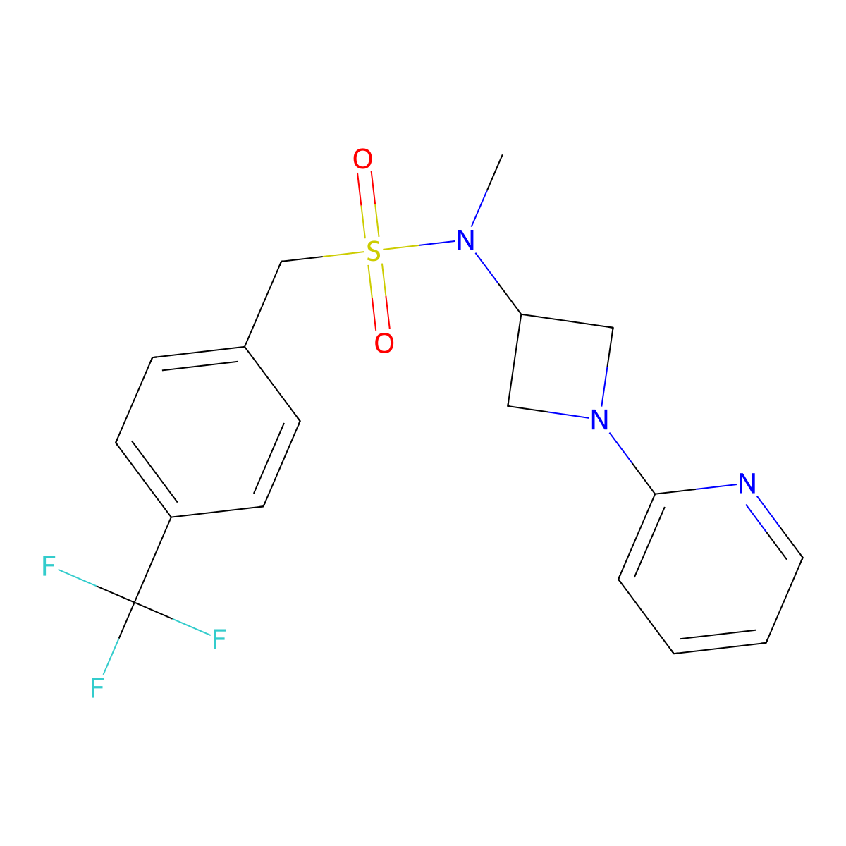 N-methyl-N-[1-(pyridin-2-yl)azetidin-3-yl]-1-[4-(trifluoromethyl)phenyl]methanesulfonamide molecular structure, CAS 2549053-09-8