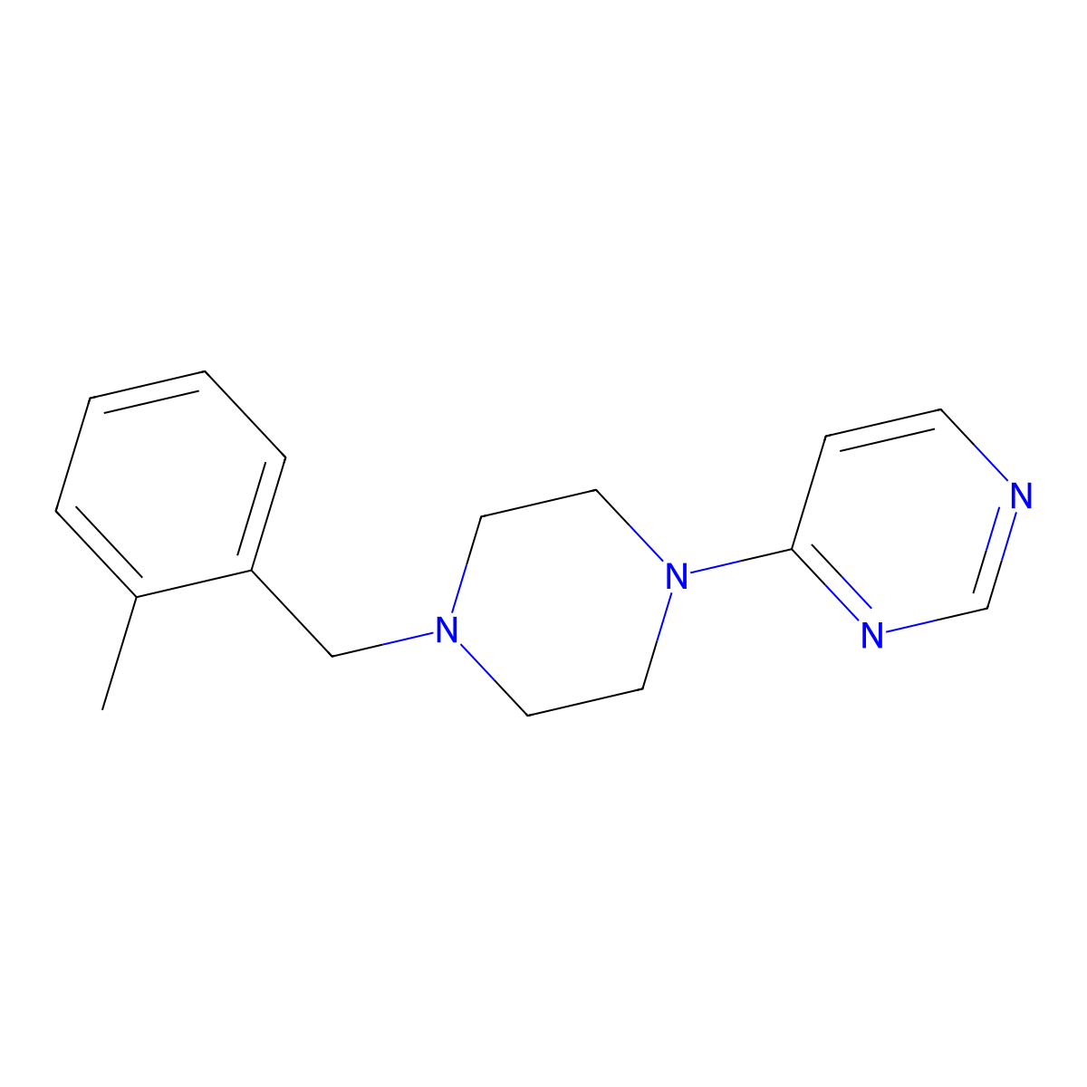 4-{4-[(2-Methylphenyl)methyl]piperazin-1-yl}pyrimidine molecular structure, CAS 2549053-30-5