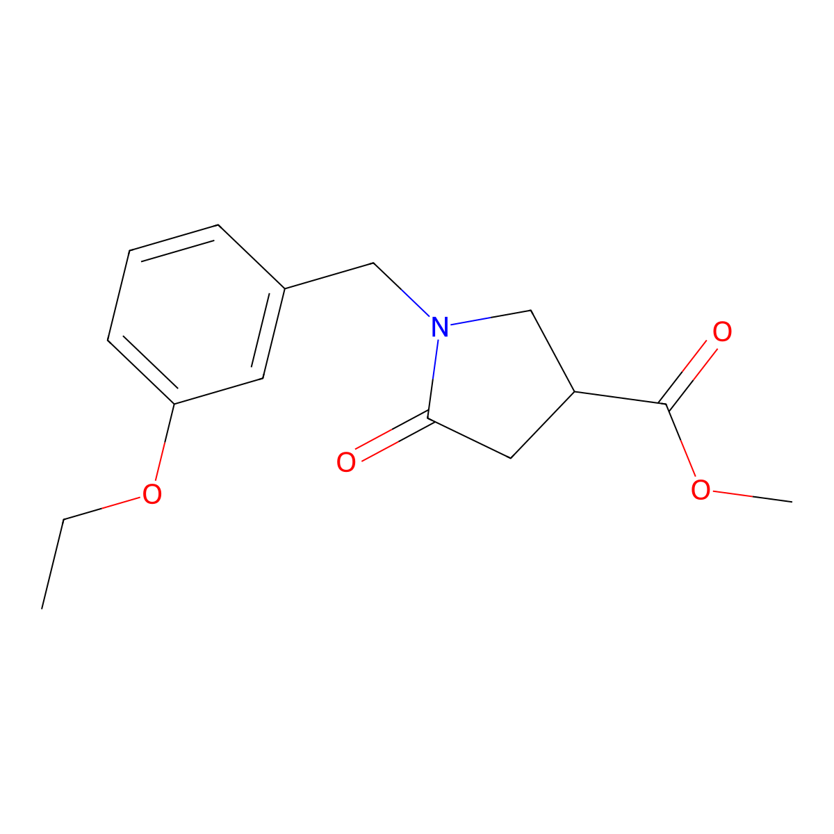Methyl 1-[(3-ethoxyphenyl)methyl]-5-oxopyrrolidine-3-carboxylate molecular structure, CAS 2549053-39-4