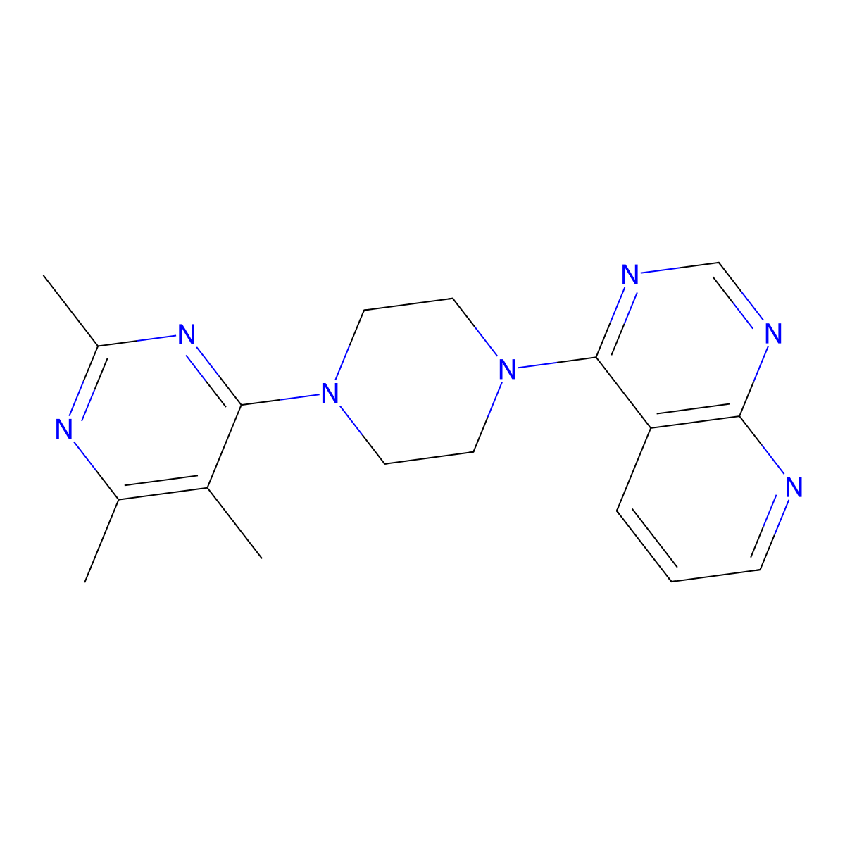 2,4,5-Trimethyl-6-(4-{pyrido[2,3-d]pyrimidin-4-yl}piperazin-1-yl)pyrimidine molecular structure, CAS 2549053-45-2