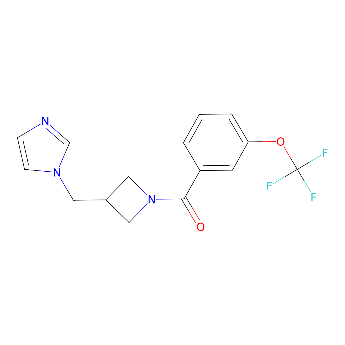 1-({1-[3-(trifluoromethoxy)benzoyl]azetidin-3-yl}methyl)-1H-imidazole molecular structure, CAS 2549053-48-5