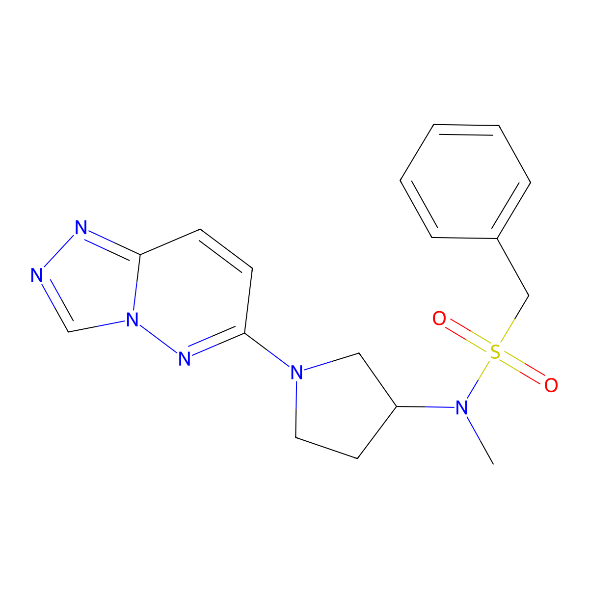 N-methyl-1-phenyl-N-(1-{[1,2,4]triazolo[4,3-b]pyridazin-6-yl}pyrrolidin-3-yl)methanesulfonamide molecular structure, CAS 2549053-52-1