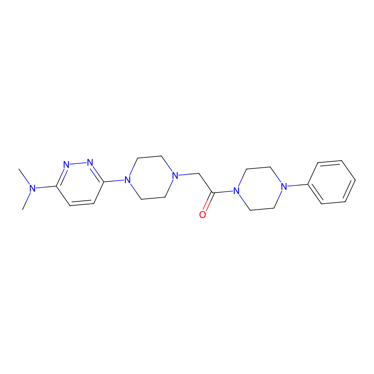 2-{4-[6-(Dimethylamino)pyridazin-3-yl]piperazin-1-yl}-1-(4-phenylpiperazin-1-yl)ethan-1-one molecular structure, CAS 2549053-62-3