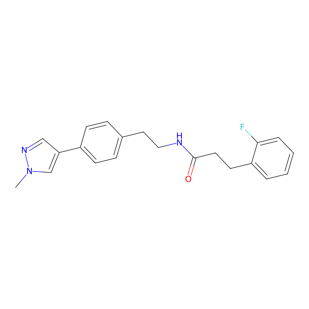 3-(2-fluorophenyl)-N-{2-[4-(1-methyl-1H-pyrazol-4-yl)phenyl]ethyl}propanamide molecular structure, CAS 2549053-66-7