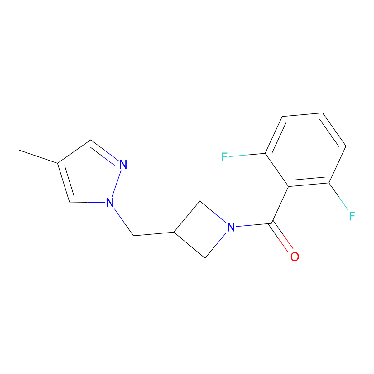 1-{[1-(2,6-difluorobenzoyl)azetidin-3-yl]methyl}-4-methyl-1H-pyrazole molecular structure, CAS 2549053-72-5