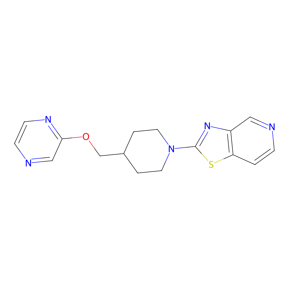 2-[(1-{[1,3]Thiazolo[4,5-c]pyridin-2-yl}piperidin-4-yl)methoxy]pyrazine molecular structure, CAS 2549053-74-7
