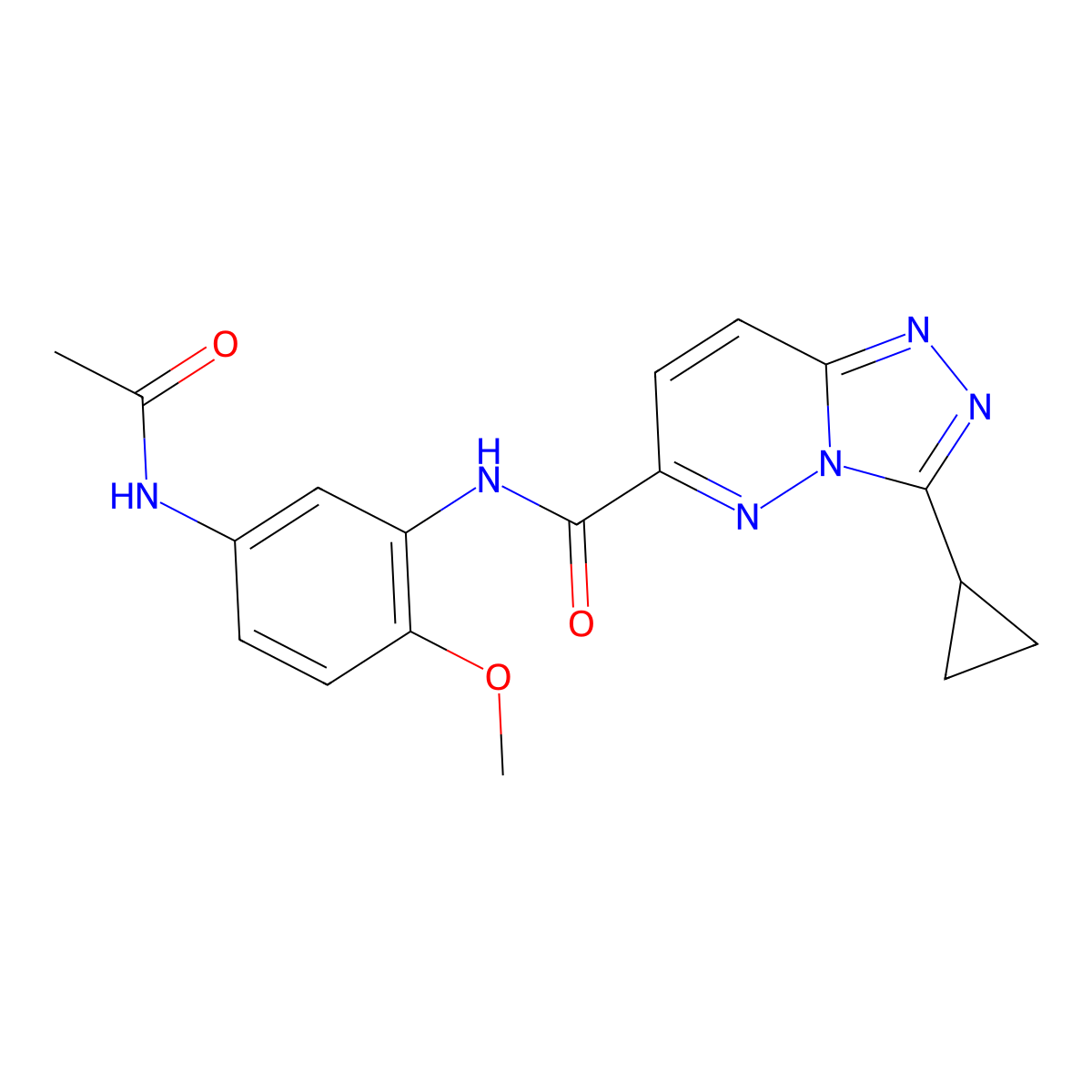3-cyclopropyl-N-(5-acetamido-2-methoxyphenyl)-[1,2,4]triazolo[4,3-b]pyridazine-6-carboxamide molecular structure, CAS 2549053-75-8