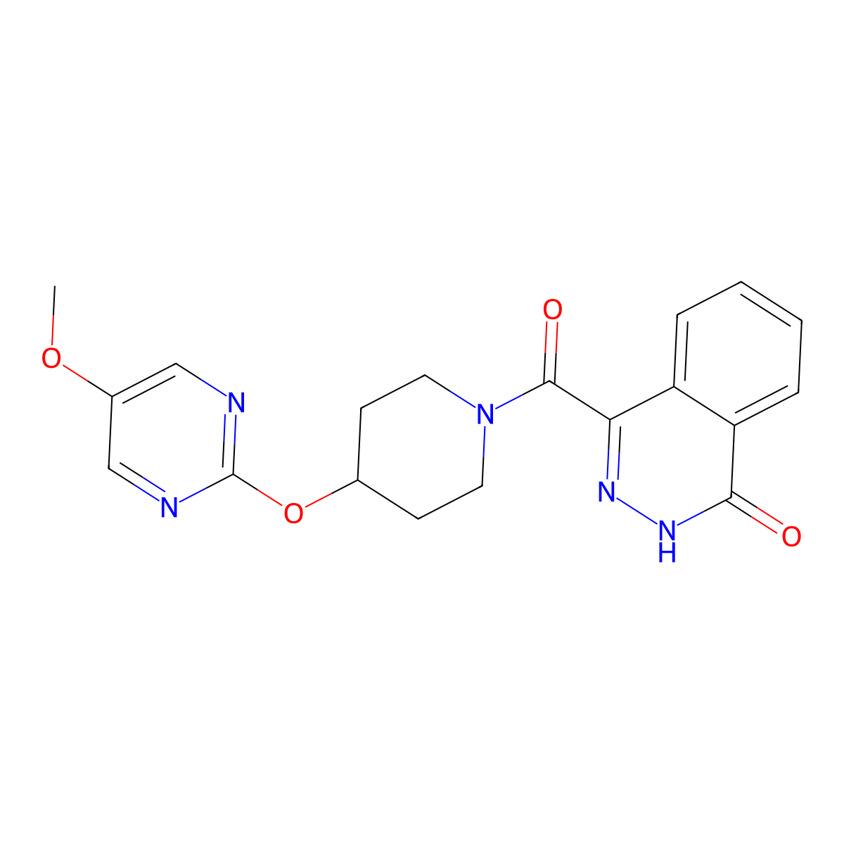 4-{4-[(5-Methoxypyrimidin-2-yl)oxy]piperidine-1-carbonyl}-1,2-dihydrophthalazin-1-one molecular structure, CAS 2549053-81-6