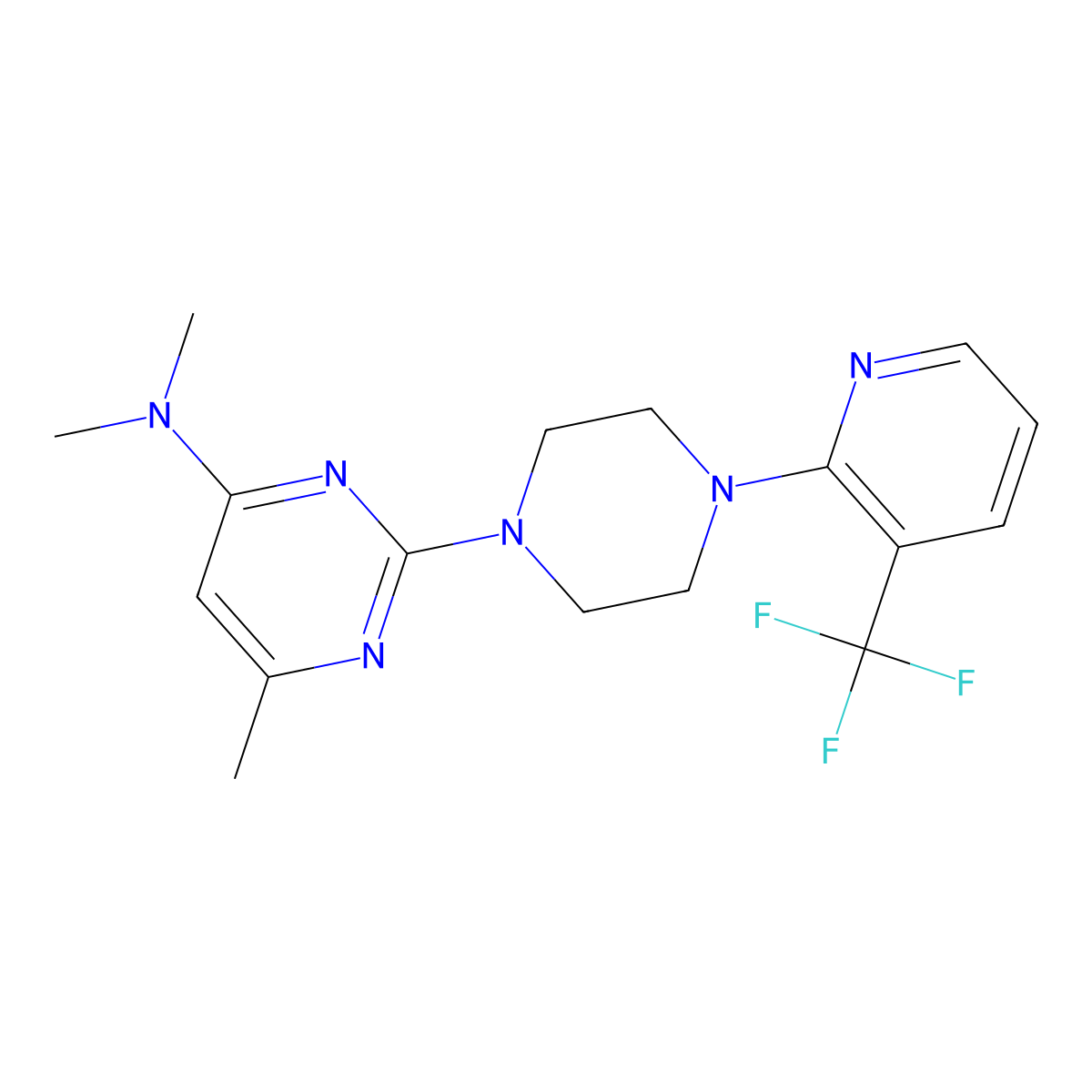 N,N,6-trimethyl-2-{4-[3-(trifluoromethyl)pyridin-2-yl]piperazin-1-yl}pyrimidin-4-amine molecular structure, CAS 2549053-83-8