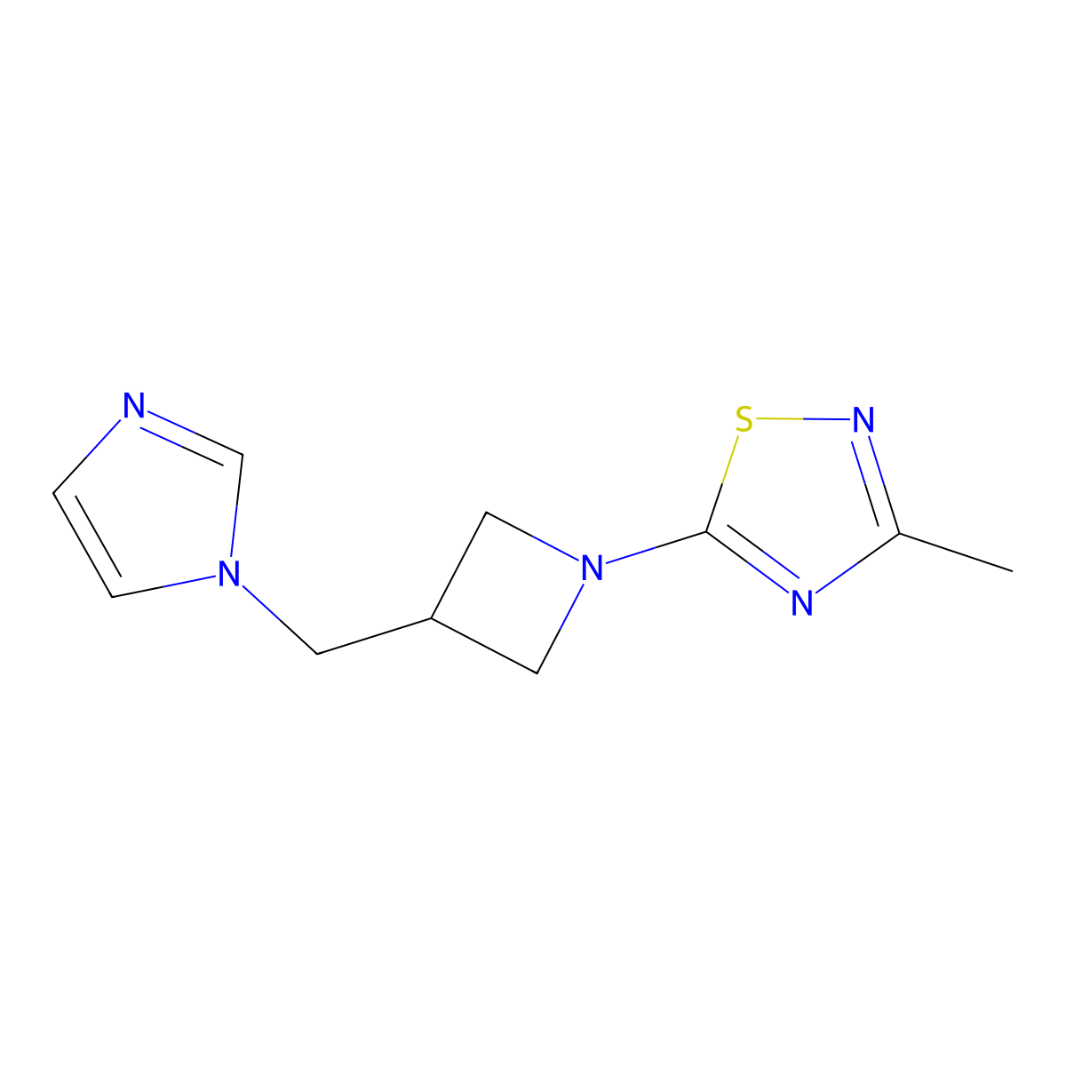5-{3-[(1H-imidazol-1-yl)methyl]azetidin-1-yl}-3-methyl-1,2,4-thiadiazole molecular structure, CAS 2549053-86-1