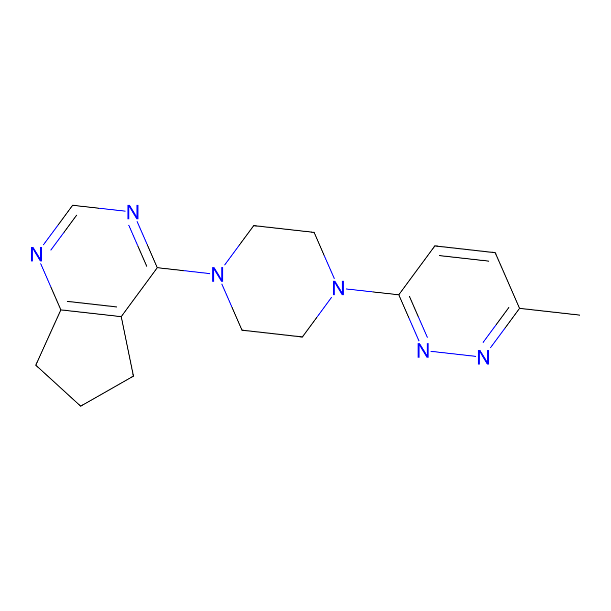 3-(4-{5H,6H,7H-cyclopenta[d]pyrimidin-4-yl}piperazin-1-yl)-6-methylpyridazine molecular structure, CAS 2549053-90-7