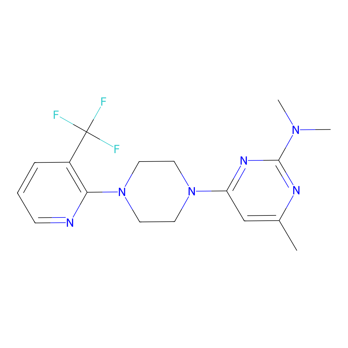 N,N,4-trimethyl-6-{4-[3-(trifluoromethyl)pyridin-2-yl]piperazin-1-yl}pyrimidin-2-amine molecular structure, CAS 2549053-91-8